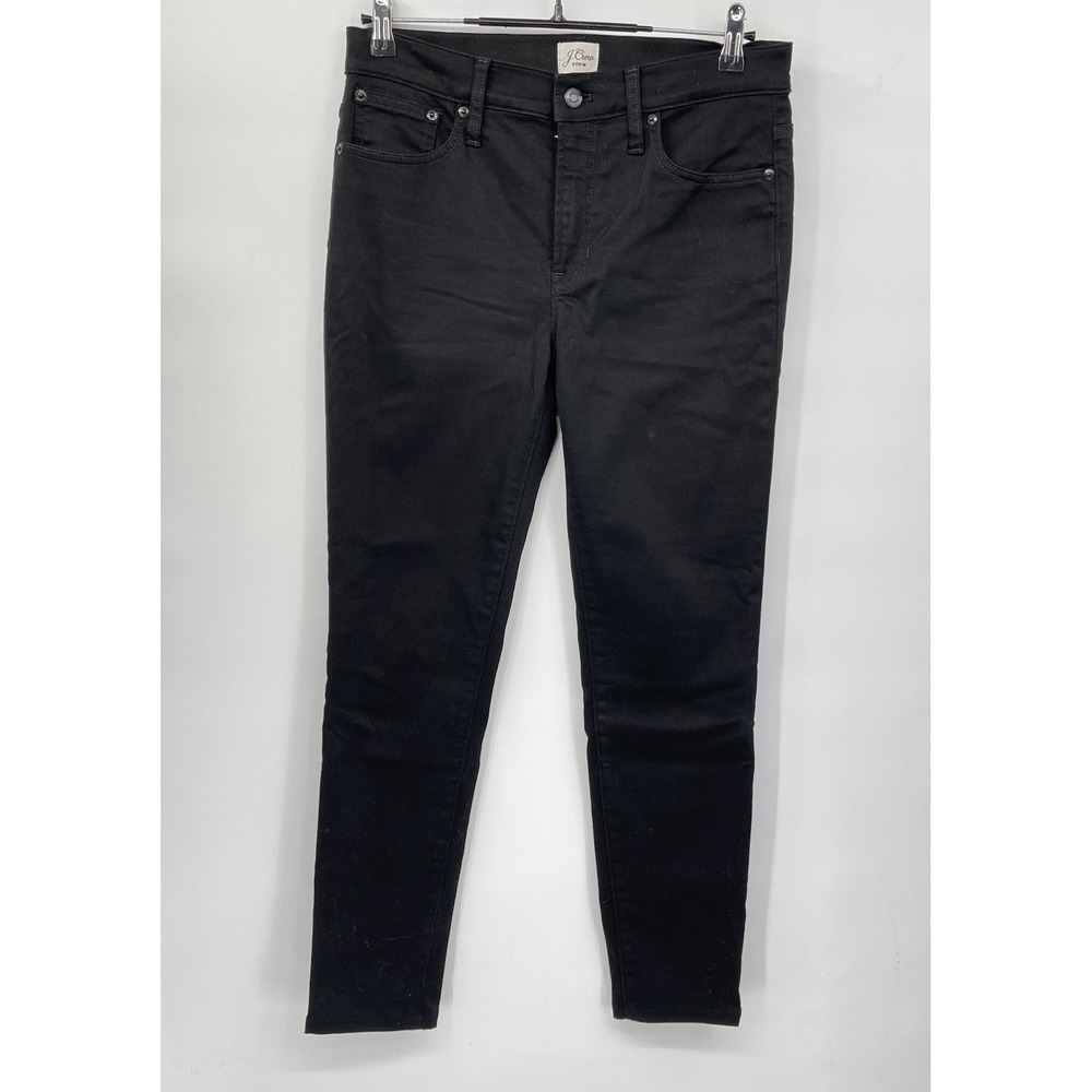 J.Crew 29 Toothpick Jeans Women Black High Rise Skinny Stretch‎ Denim